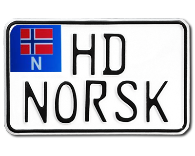 20. Norwegian MC plate in US size with flag 180 x 110 mm